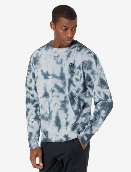 CHAMPION Men Crush Dye Crew Black Tie Dye