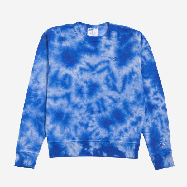 CHAMPION Men Crush Dye Crew Royal Blue Tie Dye
