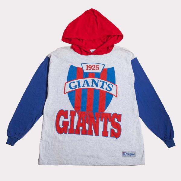 Vintage - Men - Game NY Giants Hooded Tee - White, Red, Blue