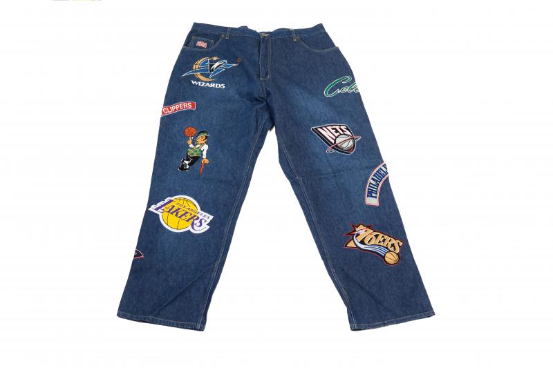 Vintage NBA UNK Denim Patches Denim Jeans Pants Basketball Men 32 Lakers  Knicks