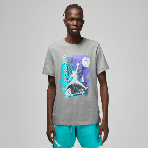 White and blue best sale jordan t shirt