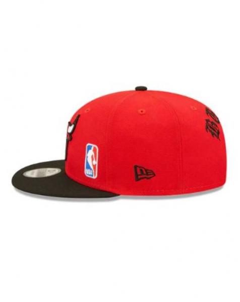 Mitchell & Ness Chicago Bulls Snapback Hat Cap White/Red/Black Letter & Red  Logo