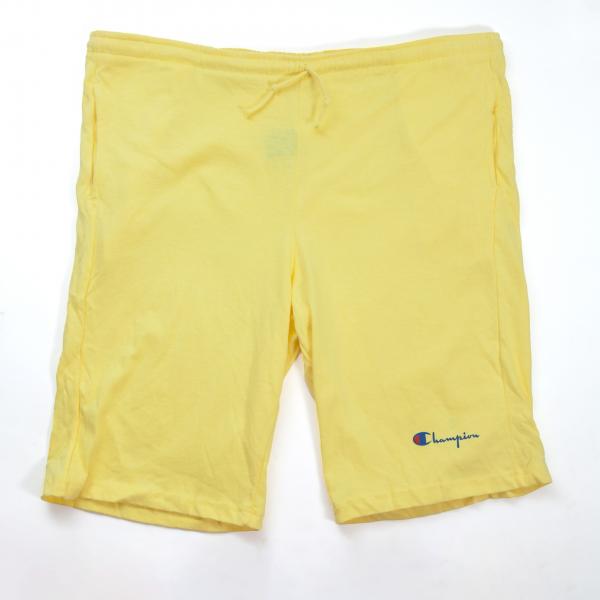 Vintage - Men - Champion Pale Yellow Cotton Shorts - Yellow