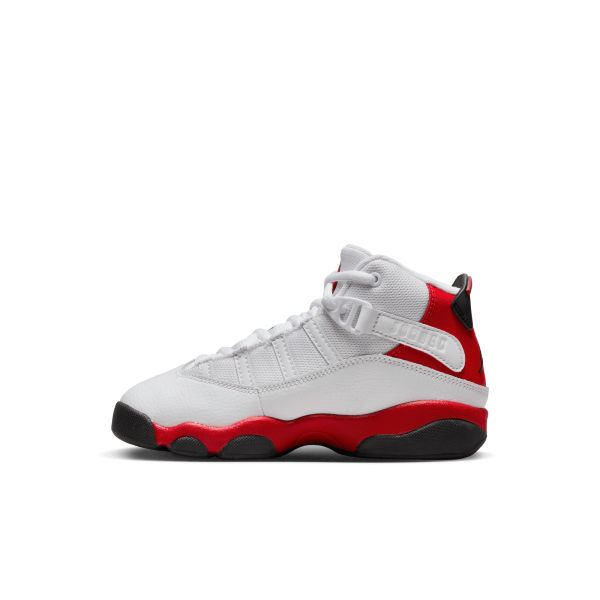 Jordan Boy PS 6 Rings White Black University Red Nohble