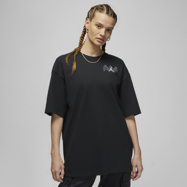 Jordan Women Heritage Oversized GFX Tee Black Nohble