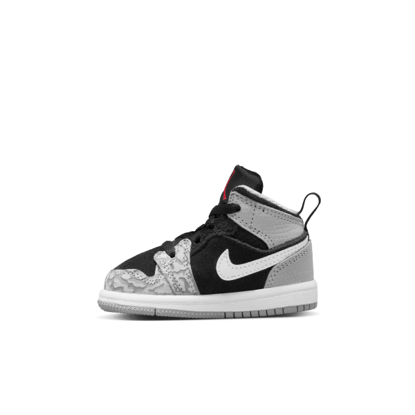 Jordan - Boy - TD Air Jordan 1 Mid SE - Black/University Red/Grey