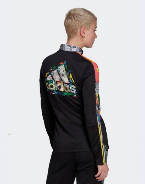 Voetzool Schildknaap Triatleet adidas - Women - Tiro Pride Track Jacket - Black/Multi-Color - Nohble