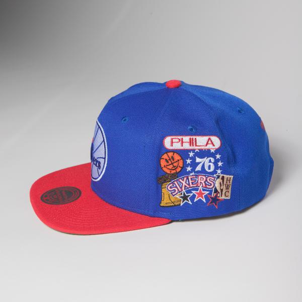 MITCHELL & NESS - Accessories - Philadelphia 76Ers Patch Overload Snapback - Navy/Red