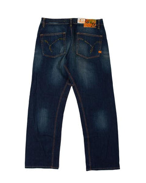 Vintage - Men - Indigo Red Denim Jeans - Blue