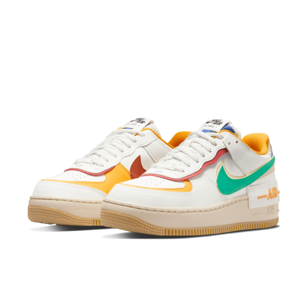 Nike Women Air Force 1 Shadow White Green Yellow Nohble