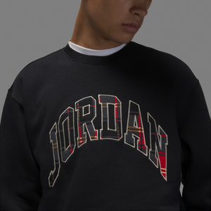 Jordan - Men - Essentials Plaid Fleece Crew - Black/Rattan