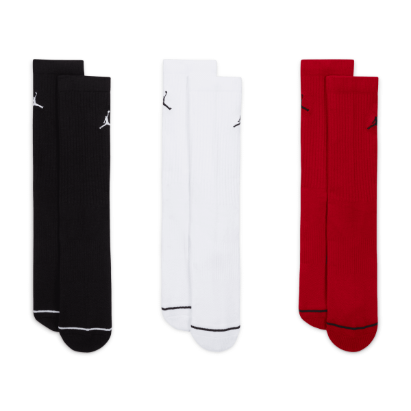 Jordan - Accessories - Dri-Fit Crew Sock (3 Pack) - Black/White/Red