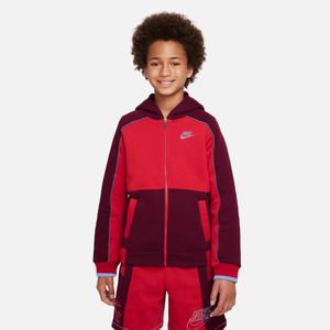 Nike - Boy - Amplify Full-Zip Hoodie - Dark Beetroot/Gym Red