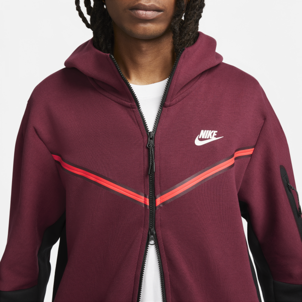 Nike - Men - Tech Fleece Full-Zip Hoodie - Beetroot/Black/Phantom