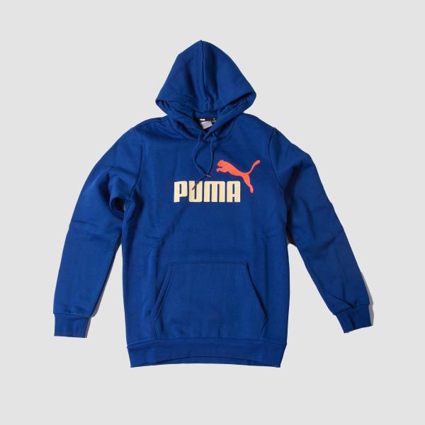 PUMA Men ESS+ Logo Pullover Hoodie Blazing Blue