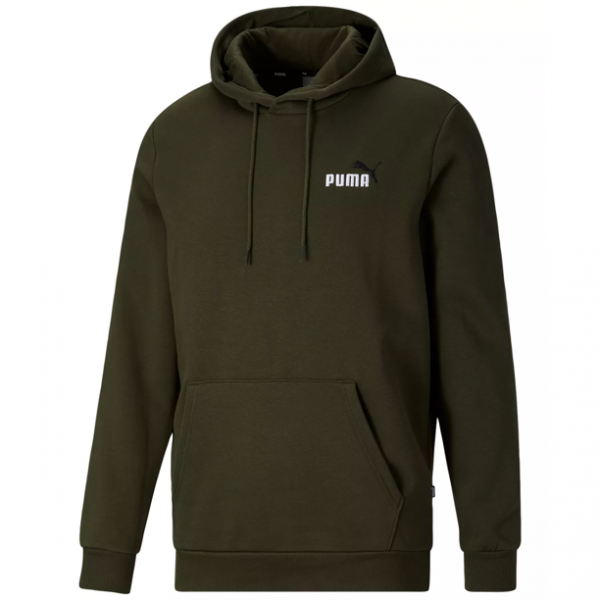 PUMA Men ESS Logo Pullover Hoodie Forest Night Nohble