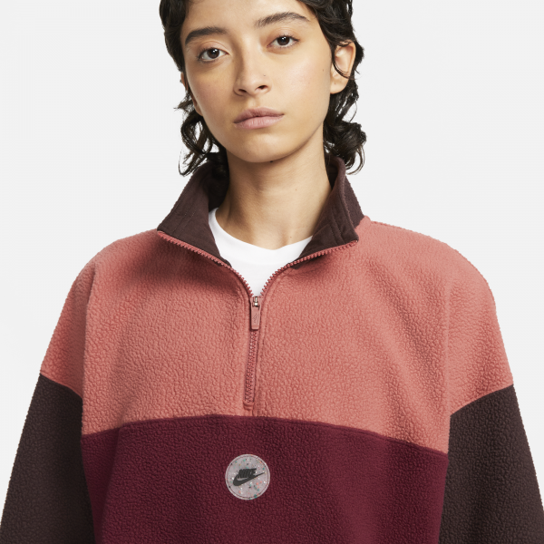 Nike Women NSW 1/4 Zip Jacket Beetroot/Rust/Brown – Nohble