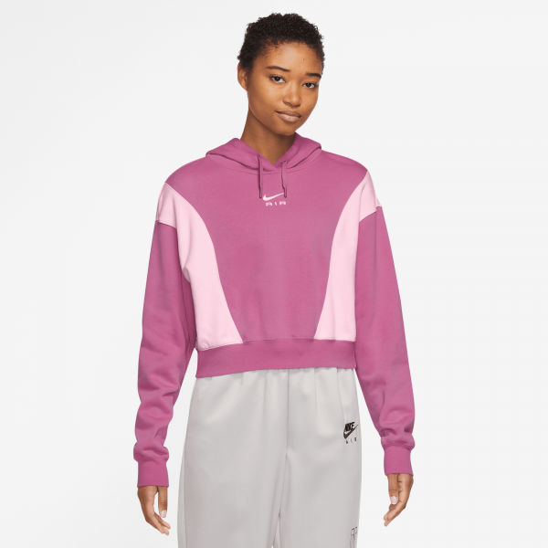 Nike Women Mod Crop Fleece Hoodie Cosmic Fuchsia Pink Foam Nohble