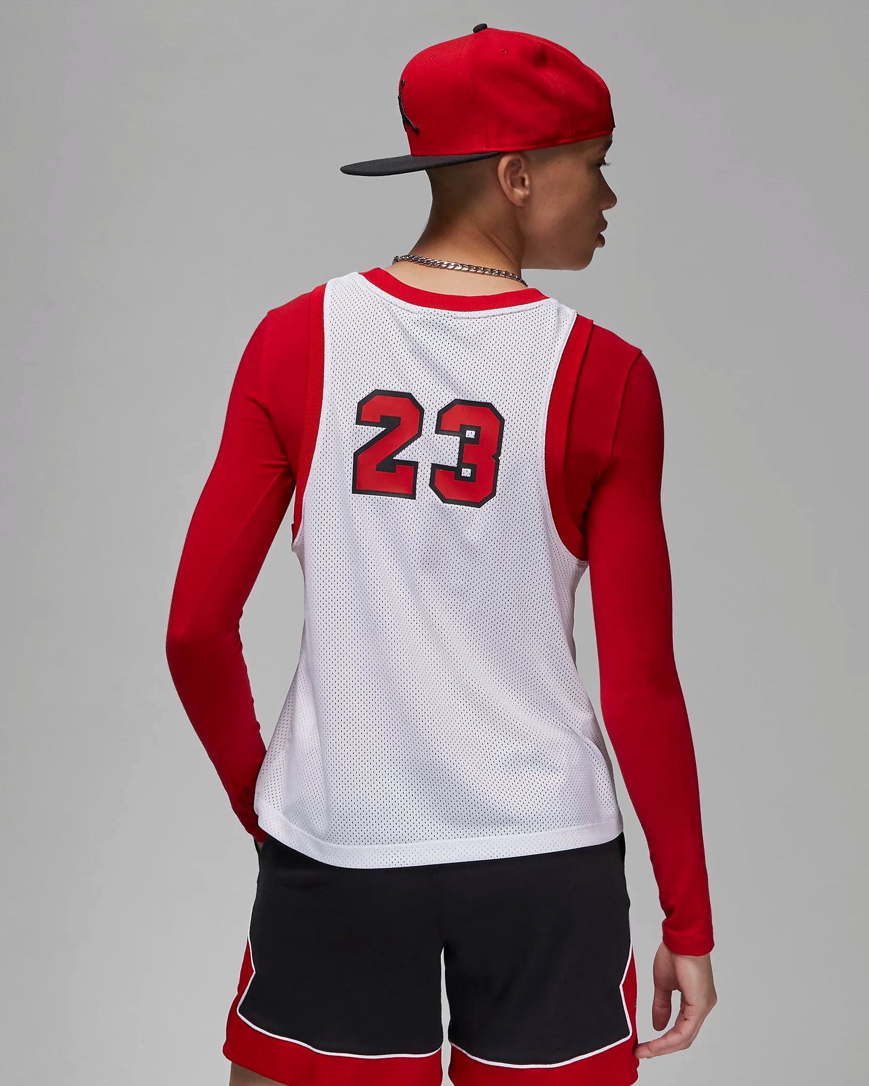 Jordan Women Jumpman 23 Jersey White Gym Red Nohble