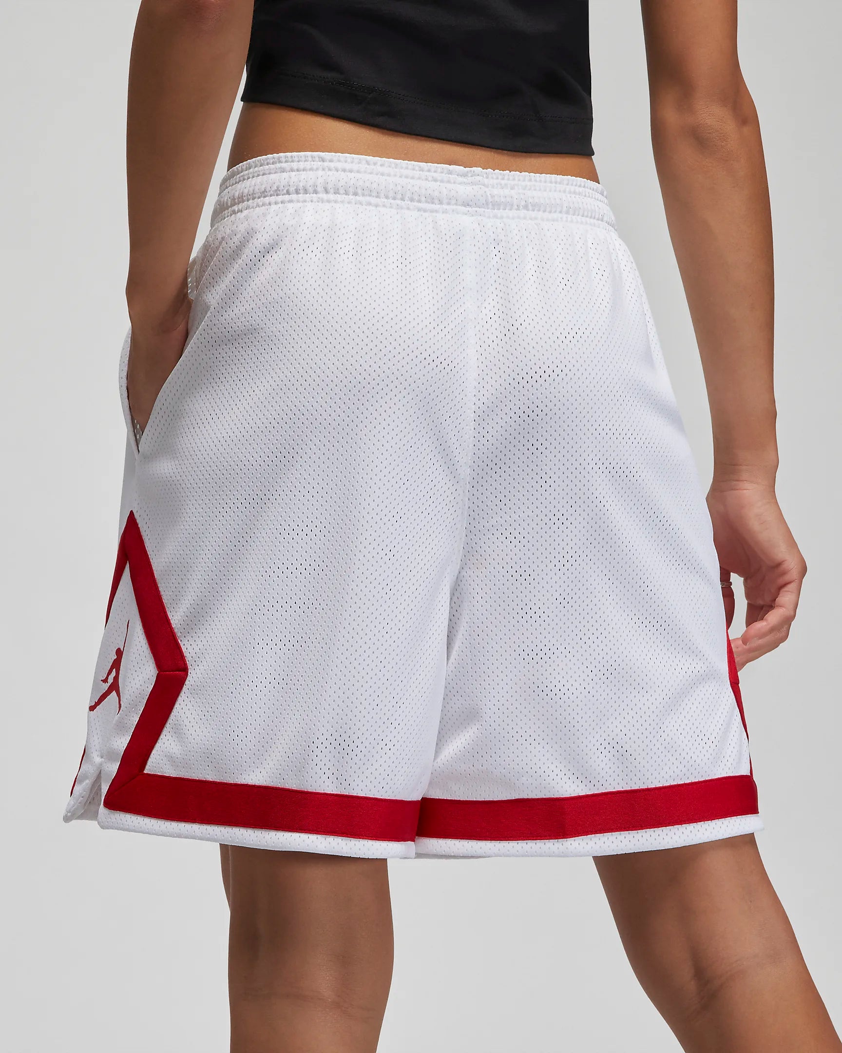 Jordan Women Heritage Diamond Shorts White Gym Red Nohble