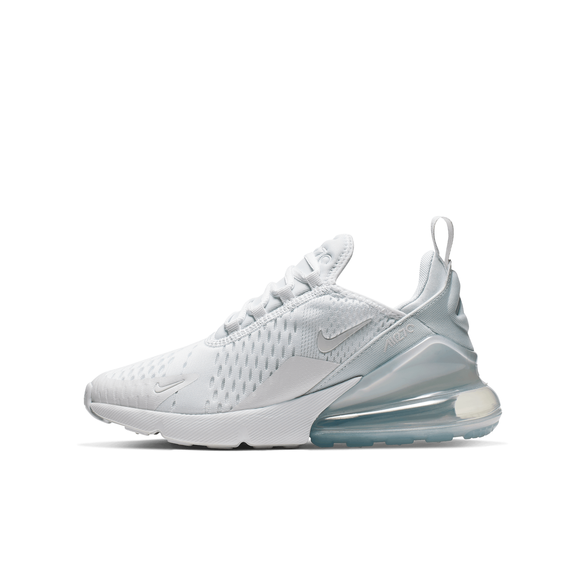 Nike Boy GS Air Max 270 White Metallic Silver Nohble