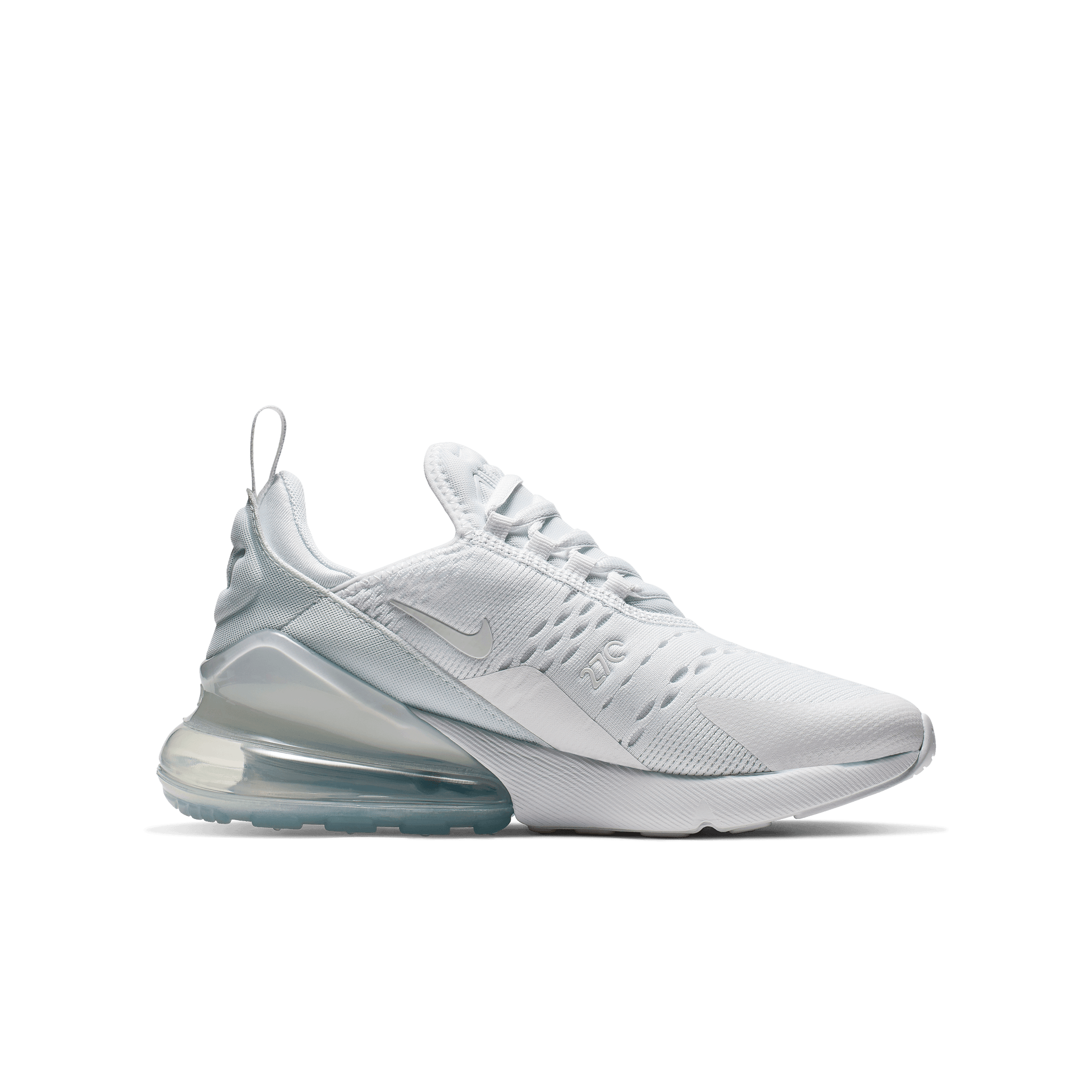 Nike Boy GS Air Max 270 White Metallic Silver Nohble