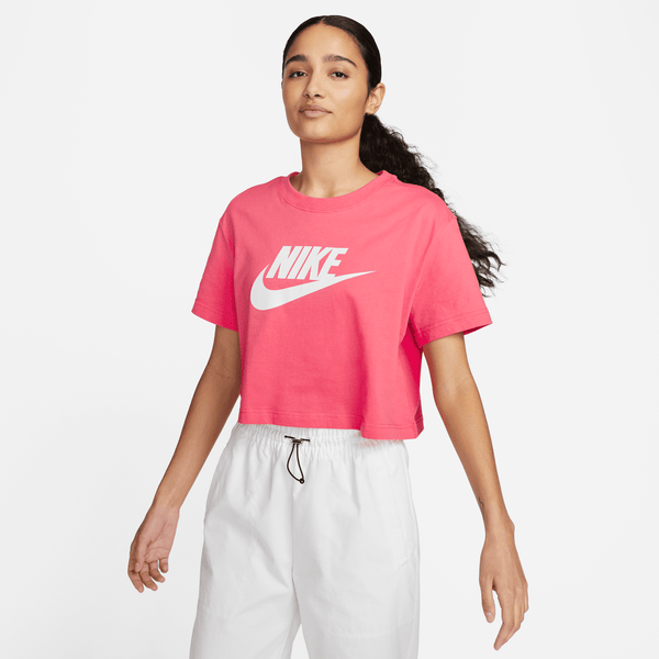 Nike - Women - Essential Icon Crop Logo Tee - Sea Coral/White