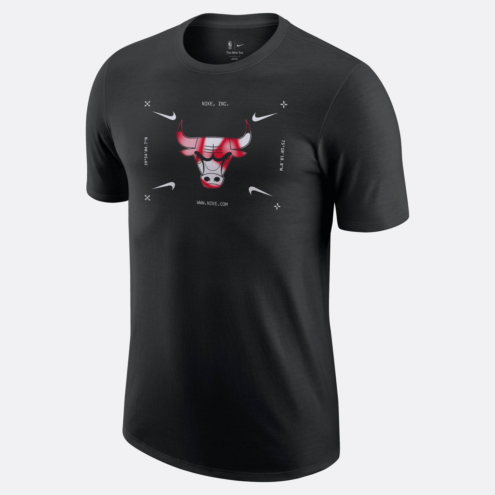 T-shirt Mitchell & Ness Chicago Bulls black Split Logo Tee