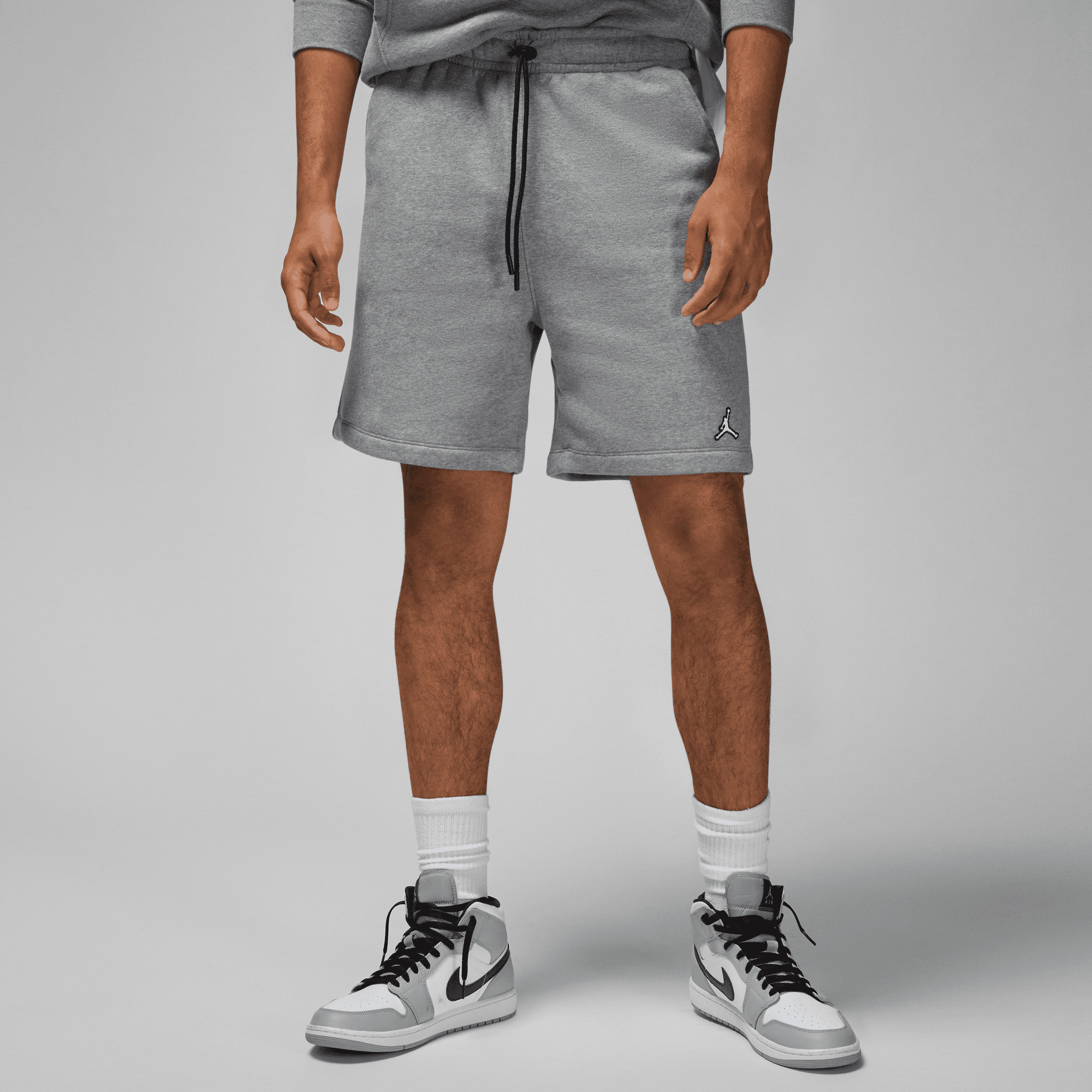 Jordan Men Essential Fleece Shorts Carbon Heather White Nohble