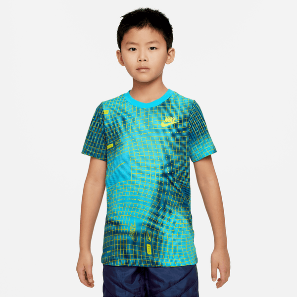 Nike - Boy - Printed Seasonal Club Tee - Baltic Blue/Baltic Blue