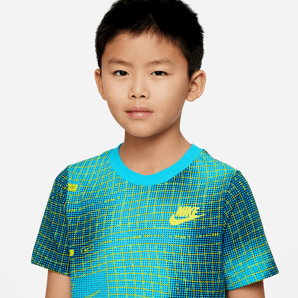 Nike - Boy - Printed Seasonal Club Tee - Baltic Blue/Baltic Blue