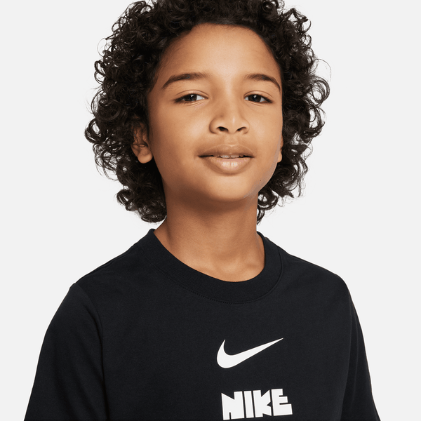 Nike - Boy - Printed Logo Tee - Black/White