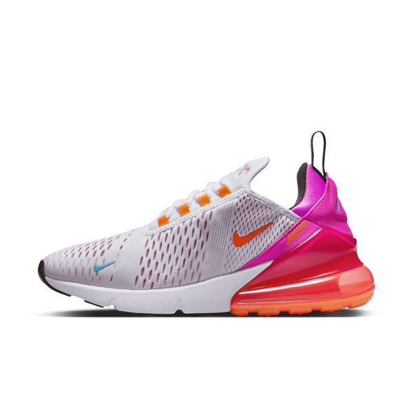 Nike Women Air Max 270 White Bright Crimson Fuchsia Nohble