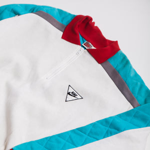 Vintage - Men - Nike Zipneck Sweatshirt - White/Blue/Red