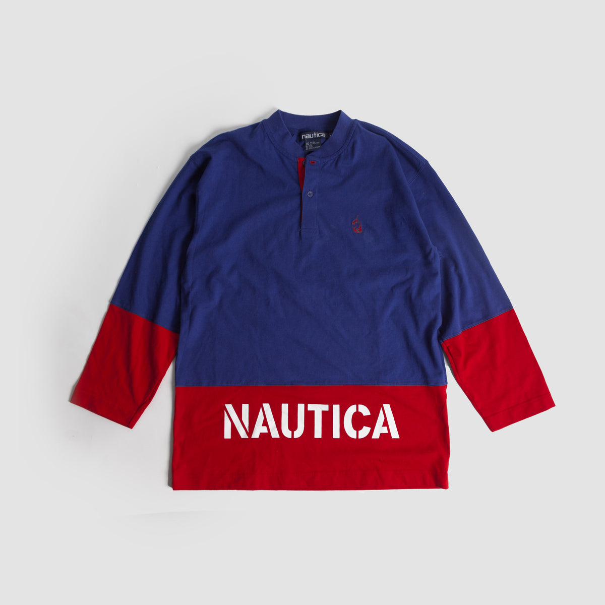 Vintage - Boys - Nautica Boys Colorblock Henley - Royal/Red – Nohble