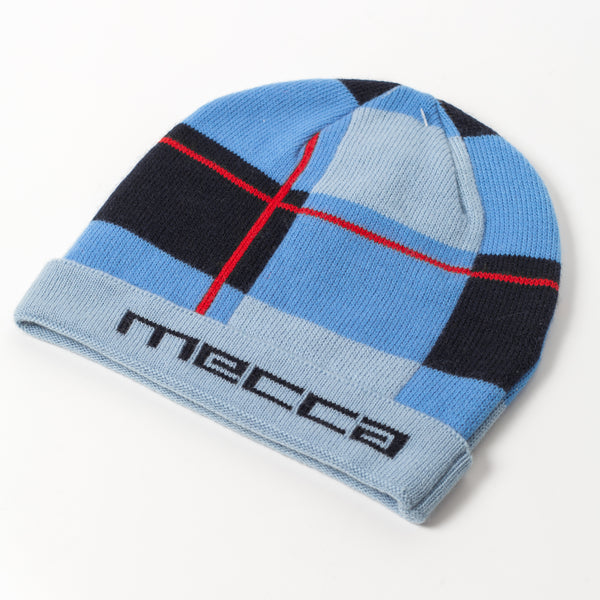 Vintage - Men - Mecca Knit Patterned Beanie  - Baby Blue/Navy/Red