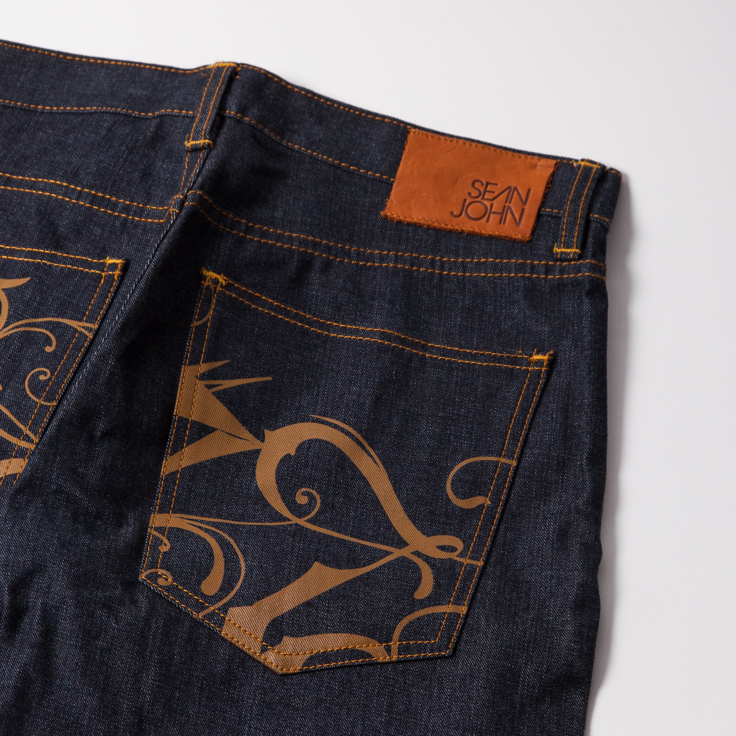 Vintage - Men - Sean John Printed Pocket Dark Denim - Dark Indigo