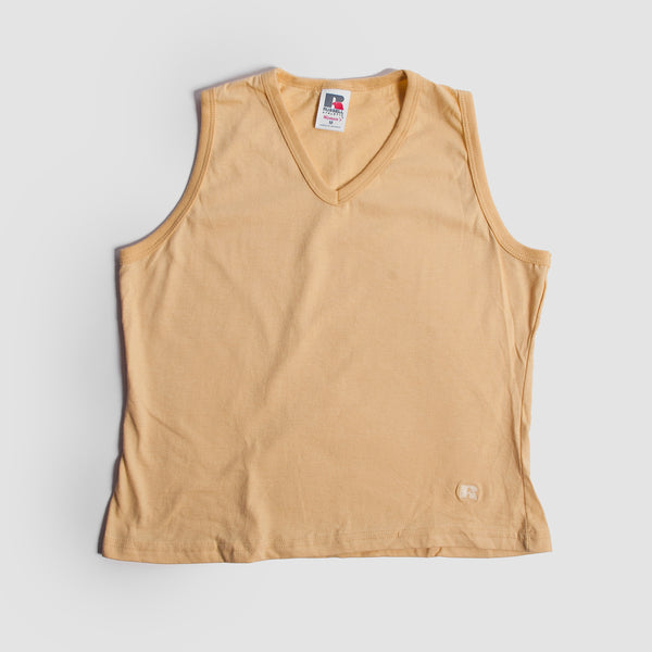 Vintage - Women - Russell Womens V-Neck Tank - Yellow