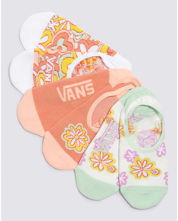 VANS - Accessories - Psychedelic Floral 3 PPK Canoodle Socks - Peach/Mint/White