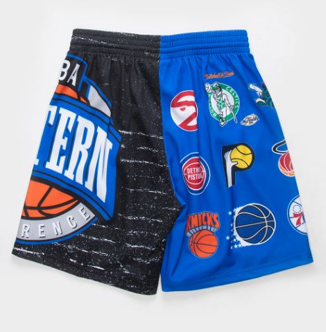 MITCHELL & NESS - Men - All Star East Script Embroided Shorts - Black/Blue