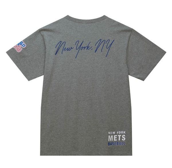 MITCHELL & NESS - Men - New York Mets Screen Print Logos Tee - Heather Grey