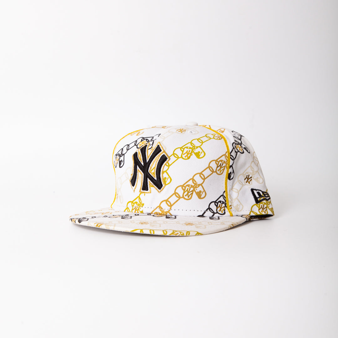 New York Yankees Mitchell & Ness Black Yellow Fitted Hat Bandanna  Embroidered